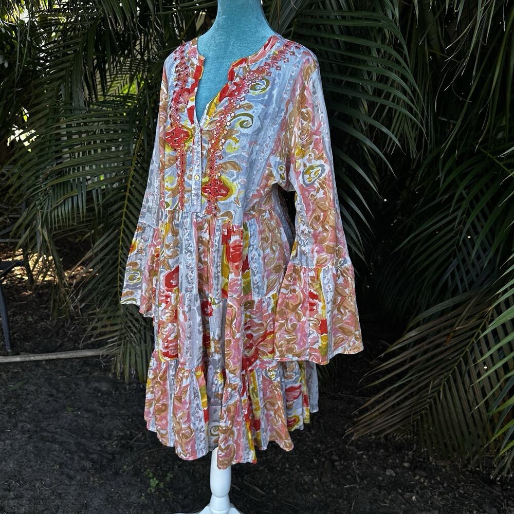 Sweet Magnolia Women XL cottage core Dress BOHO All embellishments present - Picture 2 of 16